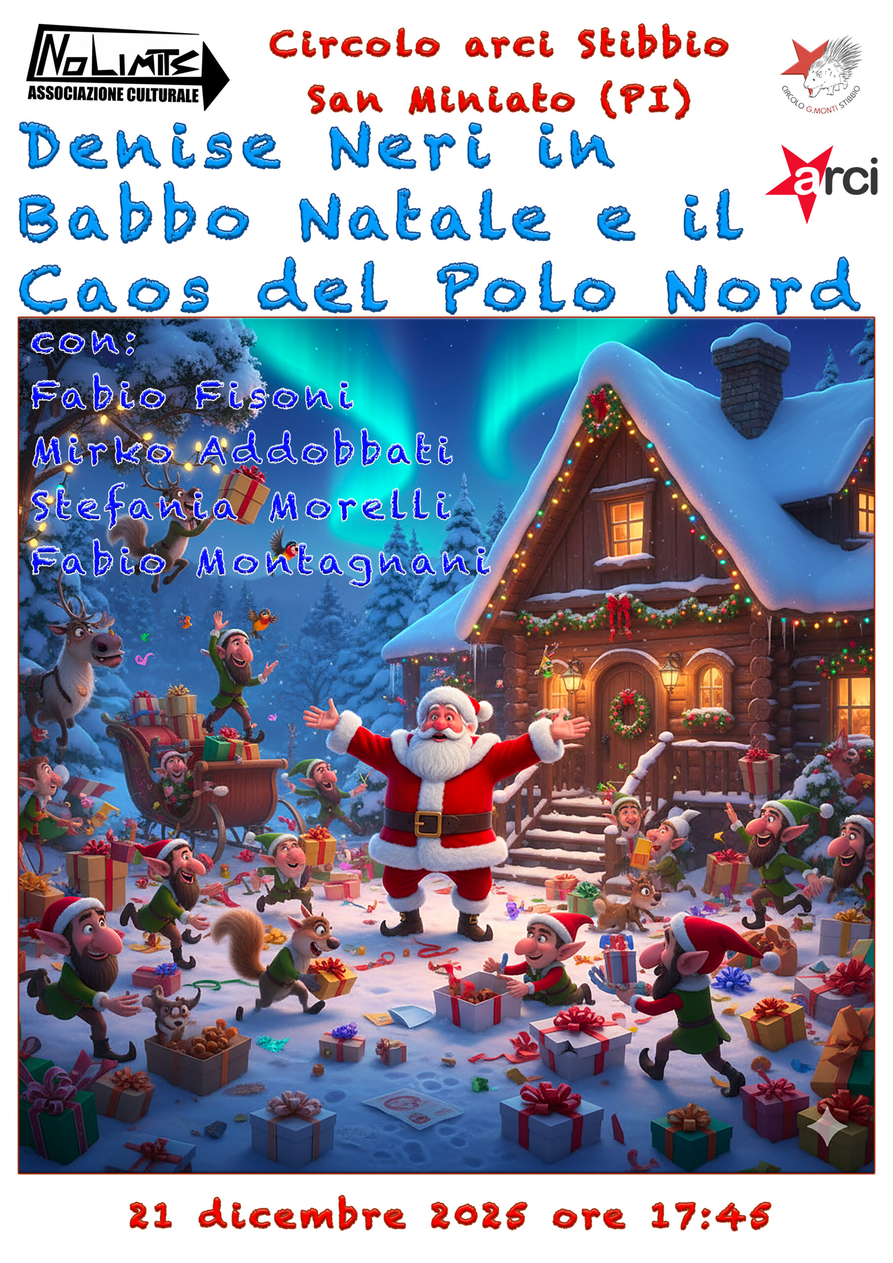 Locandina dello spettacolo teatrale Fermo Posta: Babbo Natale, debutto a Calci il 29 novembre 2025 - spettacoli teatrali per bambini No Limits
