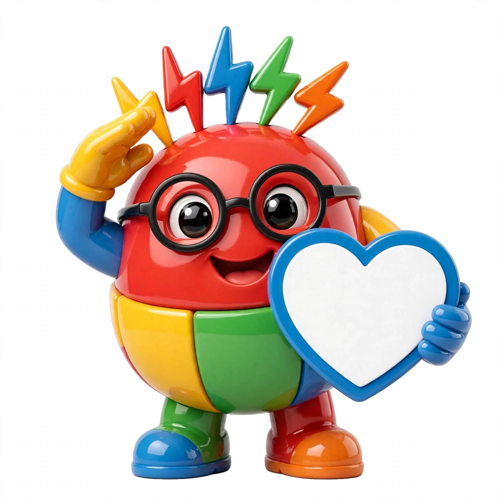 Mascotte di Quizzopoli con un cartello a forma di cuore: dona il 5 per mille a No Limits APS