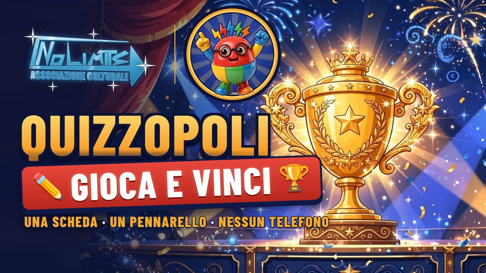 Quiz per anziani su carta Gioca e Vinci di Quizzopoli No Limits APS: una scheda, un pennarello, nessun telefono